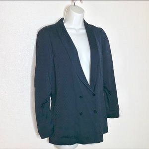 TOPSHOP blue double breasted polka dot blazer Sz 2